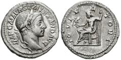 Imperio Romano SEVERUS ALEXANDER. Denarius. (Ar. 2.95g / 19mm). 225 AD Rome. (RIC 144). Ob: Laureate bust of Alejandro Severo on the right, around the legend: IMP CM AVR SEV ALEXAND AVG. Rev: Jupiter 