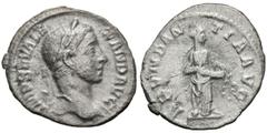 Imperio Romano SEVERUS ALEXANDER. Denarius. (Ar. 2.16g / 20mm). 229 AD Rome. (RIC 184). Ob: Laureate bust of Alejandro Severo on the right, around the legend: IMP SEV ALEXANDER AVG. Rev: Abundantia sh