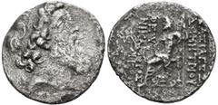 Grecia Antigua SIRIA, Demetrios II. Tetradracma. (Ar. 14,02g/29mm). 129-125 a.C. (Seaby 7102). Anv: Cabeza laureada de Demetrios II a derecha. Rev: Zeus sentado a izquierda portando Nike con corona de
