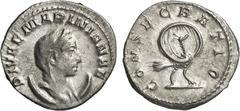 ROMAN COINS. ROMAN EMPIRE. Diva Mariniana (died before AD 253). Billon Antoninianus, Rome mint, AD 253-254. Obv: Veiled, diademed and draped bust right, set on crescent. Rev: Peacock walking right. Bi