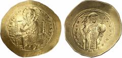 BYZANTINE COINS. Constantine X Ducas (AD 1059-1067). AV Histamenon Nomisma, Constantinople mint. Obv: Christ nimbate, enthroned facing, raising right hand in benediction and holding book of Gospels. R