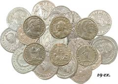 Lot de 19 nummi variés de la dynastie Constantinienne 0,0 mm, 0,00 g, 0 h, Billon. Lot de dix-neuf comprenant un nummus de Licinius Ier pour Rome (TTB), cinq nummi de Constantin Ier (TB+ à TTB+) dont 