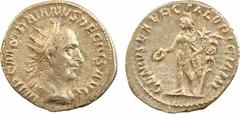 Trajan Dèce, antoninien, Rome, 249 A/IMP C M Q TRAIANVS DECIVS AVG. Buste radié à droite, drapé et cuirassé, vu de trois quarts en arrière. R/GENIVS EXERC ILLVRICIANI. Le Génie à demi nu, debout à gau