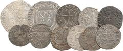Lot de 11 monnaies seigneuriales : Bretagne, Flandre, Châteauroux, Gien, Namur, Strasbourg et Lorraine TB+ Argent Lot de 11 monnaies seigneuriales comprenant un gros à l'écu de Bretagne (Rennes, TTB),