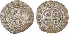 World coins : Europe Italie, Savone (marquisat de), au nom de Frédéric Empereur, denier, XIIIe s., Savone (ou Marsanne, Dauphiné ?) A/MAR SAGONA Autour d'un annelet pointé, RE - FR R/IMPERATOR LO Croi