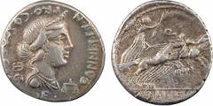 Roman republican coins Annia et Fabia, denier, Rome, 82-81 av. J.-C. A/C ANNI T F T N PRO COS EX S C Buste diadémé et drapé d'une femme à droite ; devant, une balance et derrière, un caducée ; en dess