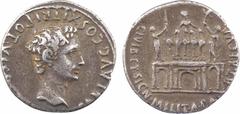 Roman imperial coins Auguste, denier, Colonia Patricia, 18-16 av. J.-C. A/[S.P.Q.R. IMP CAESAR]I AVG COS XI TRI POT VI Tête nue à droite R/CIVIB. ET. SIGN. MILIT. A PART. RECVP Arc de triomphe à trois