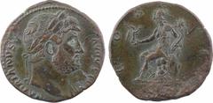 Roman imperial coins Hadrien, sesterce, Rome, 127 A/HADRIANVS - AVGVSTVS Tête laurée à droite, avec pan de draperie sur l'épaule gauche R/COS III/ S C Roma assise à gauche sur une cuirasse, tenant une