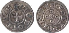 Feudal coins Angoulême (comté d'), denier immobilisé au nom de Louis IV, s.d. (fin du Xe s. - début du XIe s.) A/+ LODOICVS Croix R/(à 11 h.) + EGOLISSIME, S rétrogrades Croisette losangée accostée de