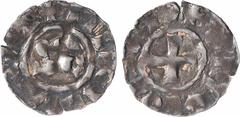 Feudal coins Franche-Comté, Scodingue (comté de), Otte-Guillaume, denier, s.d. (982-1026) Lons-le-Saunier A/(à 11 h.) + I-I OICVI-CVS (Lodovicvs) SC dans le champ (Scutin Comi ?) R/(à 1 h.) + O-OIOIII