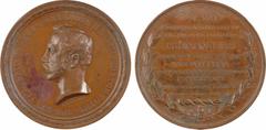 World medals Russie, Alexandre II, inauguration de l'académie de chirurgie de Varsovie, 1857 A/ALEXANDER II D. G. IMPERATOR TOTIUS RUS. REX POL. M. DUX FIN Buste tête nue à gauche d'Alexandre II ; en-