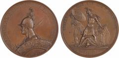 Medals Russie, Alexandre Ier, la bataille de Krasnoï, par Klepikov, 1812 (1834) Saint-Pétersbourg A/Inscription en cyrillique Buste casqué d'Alexandre Ier à gauche représenté à l'image du Dieu slave R
