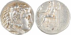 Greek coins Macédoine, Alexandre le Grand, tétradrachme, Babylone, c.311-305 av. J.-C Macédoine, Alexandre le Grand, tétradrachme, Babylone, c.311-305 av. J.-C A/Anépigraphe Tête imberbe d'Héraclès à 