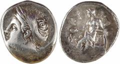 Greek coins Mysie, Cyzique, tétradrachme, c.IIIe s. av. J.-C Mysie, Cyzique, tétradrachme, c.IIIe s. av. J.-C A/ΣΩΤΕΙΡΑ Tête de Koré-Soteira à gauche R/ΚΥ - ΖΙ Argent 23,5 mm 10,29 g 12 h Apollon appu