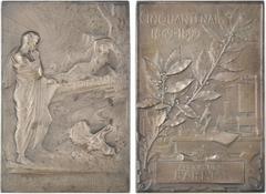 French medals Richer (P.) : cinquantenaire de la société de biologie, à Alexandre Baréty, 1849-1899 Paris Richer (P.) : cinquantenaire de la société de biologie, à Alexandre Baréty, 1849-1899 Paris A/