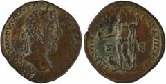Roman imperial coins Commode, sesterce, Rome, 183 A/M COMMODVS ANTO-NINVS AVG PIVS Tête laurée à droite R/TR P VIII IMP VI COS IIII P P/ S/ C Jupiter debout à gauche, tenant un globe nicéphore et un l