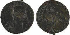 Roman imperial coins Constantin Ier, follis ou nummus, Lyon, 316 A/IMP CONSTANTINVS AVG Buste diadémé à gauche et tenant un cheval par la bride R/SOLI INVIC - TO COMITI/ P - S// PLG Sol debout à gauch