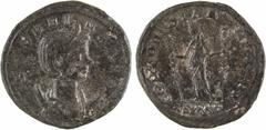 Roman imperial coins Séverine, aurelianus, Ticinum, 275 A/SEVERINA AVG Buste diadémé et drapé à droite, posé sur un croissant, vu de trois quarts en avant R/CONCOR - DIAE MILITVM/ -/ SXXT La Concorde 