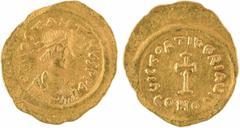 Byzantine coins Tibère II Constantin, trémissis, Constantinople, 578-582 A/d m COSTAN - TINVS P P AI Buste diadémé à droite R/VICTOR TIbERI AVG/ CONOB Croix potencée TTB / TTB+ Or 28,5 mm 1,47 g 6 h B