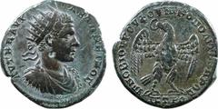 Élagabale, moyen bronze, Nicopolis, 218-222 A/AVT K M AVR ANTWNEINOC, Buste radié à droite, drapé et cuirassé, vu de trois quarts en avant R/VP NOBIOV POVFOV NIKOPOLITWN PROC/ ICTRW, Aigle debout de f