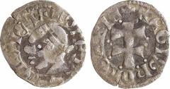 World coins : Europe / Monnaies européennes Hongrie, Louis Ier d'Anjou, denier, s.d. (1342-1348) A/+ MONETA LODOVICI Tête du Roi à gauche, ceinte d'un bandeau R/+ REGIS HONGARIE Croix patriarcale acco
