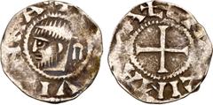 Olympic Medals Worldwide. Pair of Medieval Deniers: France-Vienne. Silver Denier. Archbishops. XII Century AD. Profile bust of St. Maurice/cross. Roberts-5045; PdA 4828; Hungary. Silver Denar. Ludwig 