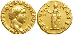 Otho, AD 69. Gold Aureus (7.32 g) minted at Rome, 15 January AD 69 - mid April AD 69. Bare head right of Otho. Reverse: Securitas standing left, holding wreath and scepter. RIC 7 [as R2]; BMC 13. Attr