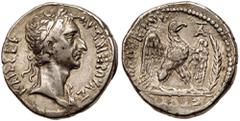 Ancient Coins Nerva. Silver Tetradrachm (15.56 g), AD 96-98. Antioch in Syria, AD 96. AVT NEPOVAΣ KAIΣ ΣEB, laureate bust of Nerva right, wearing aegis. Reverse: ETOVΣ NEOV IEPOV, eagle standing facin