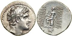 Syria, Seleukid Kingdom. Alexander I Balas, 150-145 BC. AR Drachm (4.32 g) struck at Antioch. EF Syria, Seleukid Kingdom. Alexander I Balas, 150-145 BC. AR Drachm (4.32 g) struck at Antioch. Diademed 
