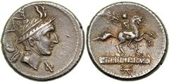 Roman Republic. L. Marcius Philippus, moneyer. AR Denarius minted at Rome, 113-112 BC Roman Republic. L. Marcius Philippus, moneyer. AR Denarius minted at Rome, 113-112 BC. Head right of Philip V of M