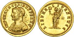 Carinus, AD 283-285. Gold Aureus (6.11 g) minted as Augustus at Siscia, c. AD 284. AU Carinus, AD 283-285. Gold Aureus (6.11 g) minted as Augustus at Siscia, c. AD 284. Laureate and deeply cuirassed b