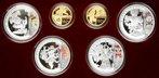 China. Gold and Silver Set for the Beijing Olympic Games, 2008. Gold 150 Yuan (2 pieces). 1/3 Ounce each .999 fine gold. Silver 10 Yuan (4 pieces) 1 ounce each. Gold features an ancient Chinese Cuju e