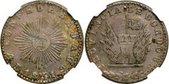 Worldwide. Lot of Certified Minors: Argentina-Cordoba. 4 Reales, 1851. KM-24.3. Large sunface. NGC graded XF Details (Reverse Damage); Bolivia. 4 Soles, 1854-MJ. KM-123.2. NGC graded AU 50; Denmark. 3