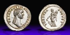 Domitilla II. Silver Denarius (3.50 g), Augusta, ca. AD 82/3. Rome, under Domitian, AD 82/3. DIVA DOMITILLA AVGVSTA, draped bust of Domitillia II right, hair in curls on forehead and braided in long p