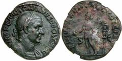 Trajan Decius. Sestertius (18.57 g), AD 249-251. Rome. IMP C M Q TRAIANVS DECIVS AVG, laureate and cuirassed bust of Trajan Decius right, slight drapery on far shoulder. Reverse GENIVS EXERC ILLVRICIA