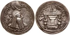 Sasanian Kingdom. Ardashir I. Silver Drachm (4.35 g), AD 223/4-240. Mint C ("Ctesiphon"), ca. AD 233/4-238/9. Diademed bust of Ardashir I right, wearing close-fitting headdress lacking earflaps and wi