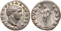 Otho. Silver Denarius (3.10 g), AD 69. Rome. IMP OTHO CAESAR AVG TR P, bare head of Otho right. Reverse: SECVR-I-TAS P R, Securitas standing left, holding wreath and scepter. RIC 10; BMC 19; RSC 15. V