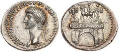 Nero Claudius Drusus. Silver Denarius (3.80 g), AD 41-54. Superb EF. Rome, under Claudius, ca. AD 41-45. NERO CLAVDIVS DRVSVS GERMANICVS IMP, laureate head of Nero Claudius Drusus left. Reverse Triump