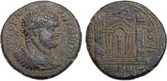 Abilia (Abel). Caracalla. Æ 32. Medallion (19.82 g), AD 198-217. CY 270 and Year 4 (AD 206/7). AVTO KAI ANTWNINOC, laureate and cuirassed bust of Caracalla right. Reverse: ABIΛHNω in exergue, flaming 