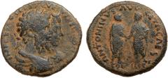 Aelia Capitolina. Septimius Severus, with Julia Domna, Caracalla and Geta. Æ 33 (20.35 g), AD 193-211. (Jerusalem) in Judaea. IMP CA[ES LV] SEPT SEV E-T IVLIA [DOMNA, jugate busts right of Septimius S