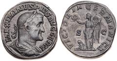 Roman Imperial Coinage Maximinus I 'Thrax'. Æ Sestertius (22.36 g), AD 235-238. Rome, AD 236/7. MAXIMINVS PIVS AVG GERM, laureate, draped and cuirassed bust of Maximinus I right. Reverse: VICTORIA GER