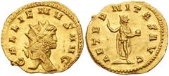 Ancient Coins Gallienus. Gold Binio (4.19 g), AD 253-268. Rome, ca. AD 260/1-262. GALLIENVS AVG, radiate head of Gallienus right. Reverse: AETERNITAS AVG, Sol standing facing, head left, extending arm