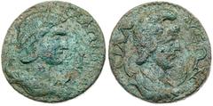 Ancient Coins Salonina, wife of Gallienus. AE 35, as Augusta, AD 254-268. Sillyeum in Pamphylia, Æ 10 Assaria (25.61 g). [KOPNH?IA] CA?ONI[NA CEB], diademed and draped bust of Salonina right, resting 