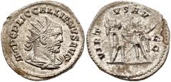 3-piece lot of Roman Silver Antoniniani. Consists of: Trebonianus Gallus, Valerian I and Gallienus. Each coin EF. Estimate Value $200 - 250 All coins from the William Mills Collection of Roman Coins.