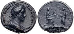 Commodus. Æ Medallion (49.42 g), AD 177-192. Rome, AD 183/4. [M] AVREL COMMODVS ANTONINVS AVG, Laureate, draped and cuirassed bust of Commodus right. Reverse: [P M TR P VIIII IMP VI/COS IIII P P] in t