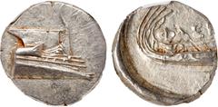 Lycia, Phaselis. Silver Stater (10.31g), 4th century BC. Prow of galley right. Reverse: Stern of gallery left. Cf. Heipp-Tamer series 6. Lustrous and lightly toned. NGC graded Mint State, Strike: 4/5,