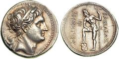 Kings of Macedon. Demetrios Poliorketes, 305-284 BC. AR Tetradrachm (16.98 g), Amphipolis mint, c. 290-289 BC. Diademed head of Demetrios right, wearing bull's horn. Reverse: Poseidon, nude, standing 