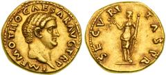 Rome. Otho, January-April 69 AD. Gold Aureus (7.38 g), Rome mint. Bare head of Otho right. Reverse: Securitas standing left, holding wreath and scepter; SECVRITAS P R. RIC 7 (R-2); C. 16; BMCRE 13. Fi