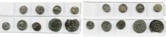 Empire romain - Roman Empire lot de 9 p.: Mn. Cordius Rufus, denier, Cr. 463/1a; Tibère Auguste, denier, R/ Figure fém. assise; Trajan, denier, R/ Spes; Marc Aurèle César, denier, R/ Genius exercitus;