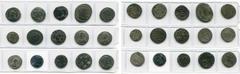 Collection de monnaies romaines - Collection of Roman Coins lot de 15 folles: Constantin Ier César, R/ Porte de camp (2), VOT X; Auguste, R/ Jupiter, Porte de camp; divinisé, R/ L'empereur voilé; Lici